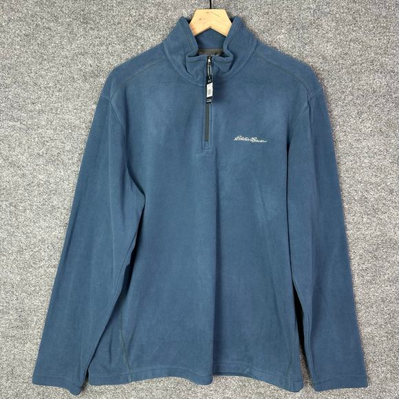 NWT $65 Eddie Bauer Mr Quest Fleece 1/4 Zip Pullover Long Sleeve‎ Hiking Large - Picture 1 of 10